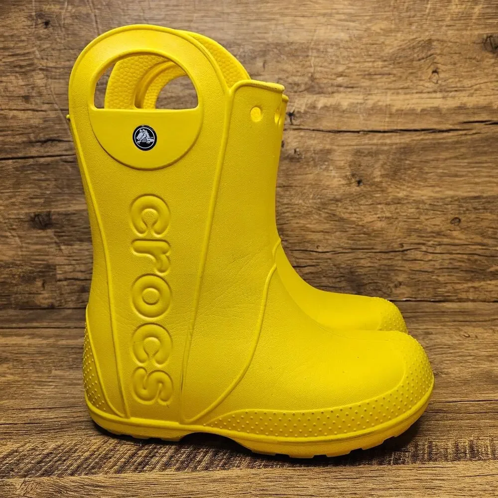 Crocs Kids Handle It Rain Boots Yellow size 3 youth